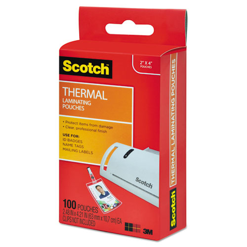 Image of Scotch TP5852-100 Laminating Pouches, 5 Mil, 2.25" X 4.25", Gloss Clear, 100/pack
