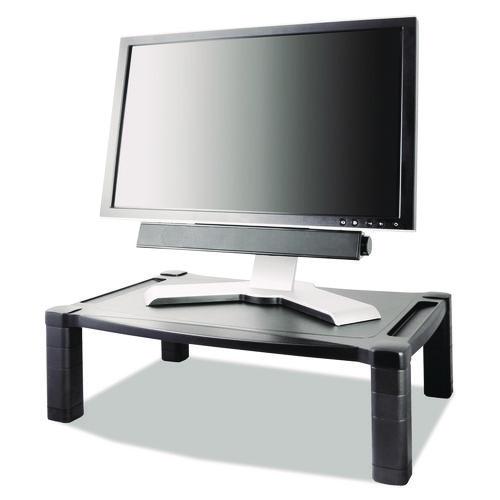 Image of Kantek MS500 Wide Deluxe Two-Level Monitor Stand, 20" X 13.25" X 3" To 6.5", Black, Supports 50 Lbs