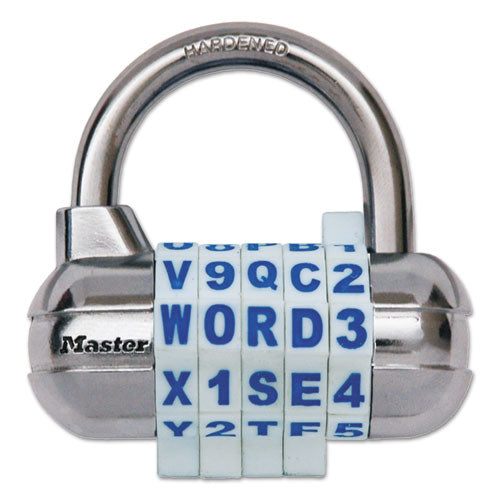 Image of Master Lock® 1534D Password Plus Combination Lock, Hardened Steel Shackle, 2.5" Wide, Chrome/Assorted