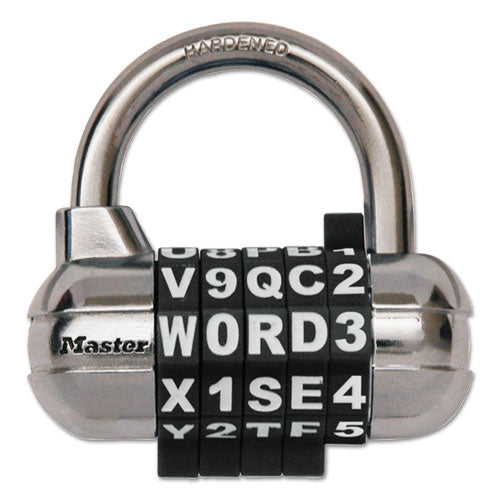 Image of Master Lock® 1534D Password Plus Combination Lock, Hardened Steel Shackle, 2.5" Wide, Chrome/Assorted