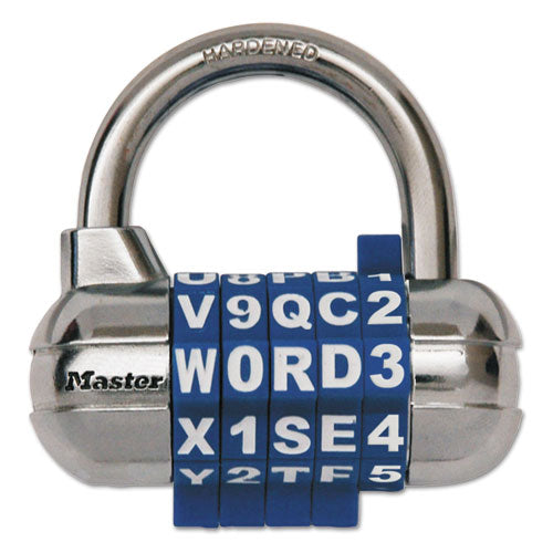 Image of Master Lock® 1534D Password Plus Combination Lock, Hardened Steel Shackle, 2.5" Wide, Chrome/Assorted
