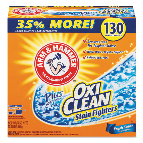 Image of Arm & Hammer 33200-00108 Power Of Oxiclean Powder Detergent, Fresh, 9.92 Lb Box, 3/carton