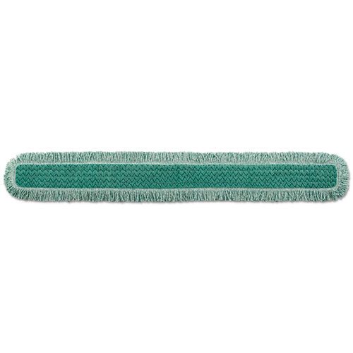 Image of Rubbermaid® Commercial HYGEN FGQ46000GR00 HYGEN Dust Mop Heads With Fringe, Green, 60", Microfiber, Cut-End