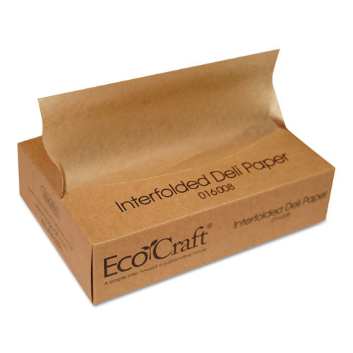 Image of Bagcraft 16008 Ecocraft Interfolded Soy Wax Deli Sheets, 8 X 10.75, 500/box, 12 Boxes/carton