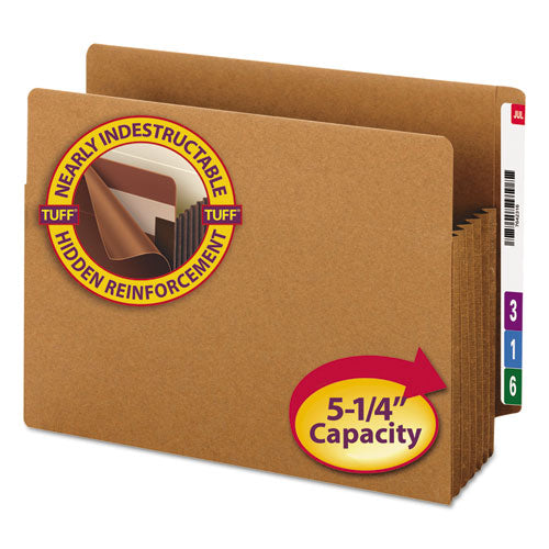 Image of Smead 73790 Heavy-Duty Redrope End Tab Tuff Pockets, 5.25" Expansion, Letter Size, Redrope, 10/box
