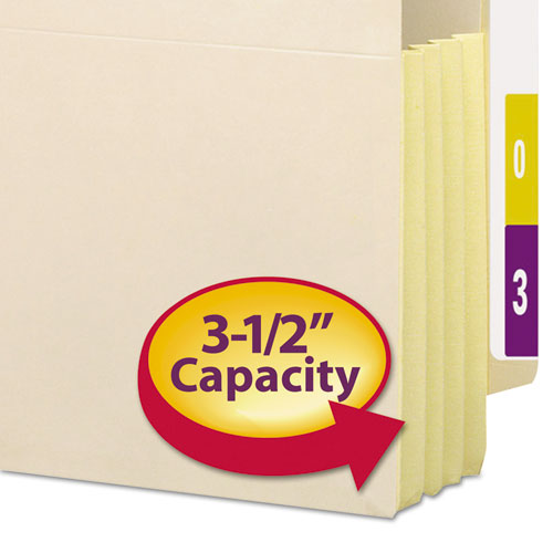 Image of Smead Manila End Tab File Pockets with Tear Resistant Gussets, 3.5" Expansion, Letter Size, Manila, 10/Box
