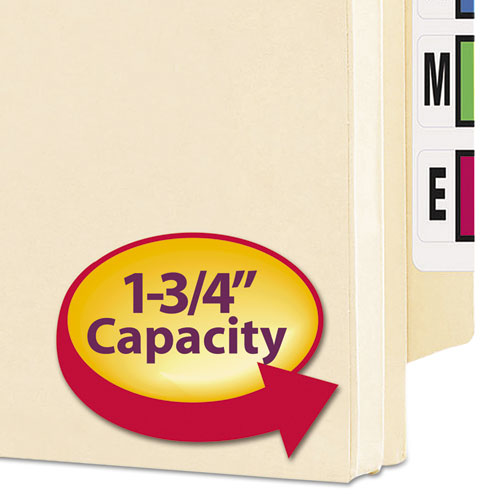 Image of Smead Manila End Tab File Pockets, 1.75" Expansion, Letter Size, Manila, 25/box