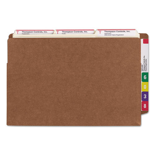 Image of Smead Heavy-Duty Redrope End Tab Tuff Pockets, 7" Expansion, Legal Size, Redrope, 5/box