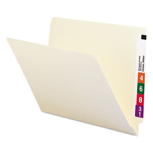 Image of Smead 24100 Heavyweight Manila End Tab Folders, 9.5" High Front, Straight 1-Ply Tabs, Letter Size, 0.75" Expansion, Manila, 100/Box