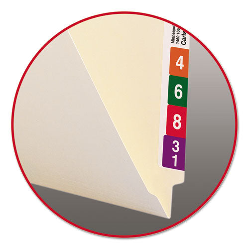 Image of Smead 24100 Heavyweight Manila End Tab Folders, 9.5" High Front, Straight 1-Ply Tabs, Letter Size, 0.75" Expansion, Manila, 100/Box