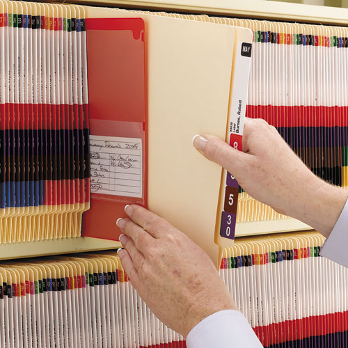 Image of Smead 24100 Heavyweight Manila End Tab Folders, 9.5" High Front, Straight 1-Ply Tabs, Letter Size, 0.75" Expansion, Manila, 100/Box