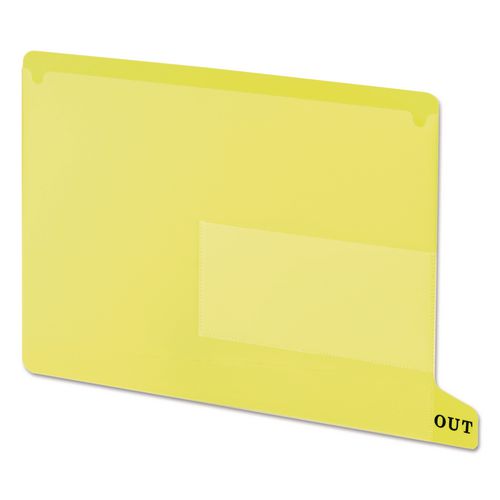 Image of Smead Colored Poly Out Guides With Pockets, 1/3-Cut End Tab, Out, 8.5 X 11, Yellow, 25/box
