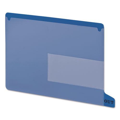 Image of Smead Colored Poly Out Guides With Pockets, 1/3-Cut End Tab, Out, 8.5 X 11, Blue, 25/box