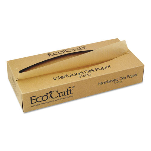Image of Bagcraft 16012 Ecocraft Interfolded Soy Wax Deli Sheets, 12 X 10.75, 500/box, 12 Boxes/carton