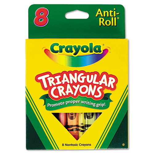 Image of Crayola® 52-4008 Triangular Crayons, Regular Size, 0.5" x 4", 8 Assorted Colors, 8/Pack