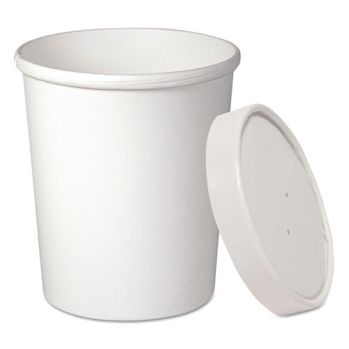 Image of SOLO® KHB32A-2050 Flexstyle Double Poly Food Combo Packs, 32 oz, White, Paper, 25 Cups and 25 Lids/Pack, 10 Packs/Carton