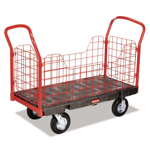 Image of Rubbermaid® Commercial FG448600BLA Side-Panel Platform Truck, 2,000 lb Capacity, 24.25 x 56 x 41.25, Black