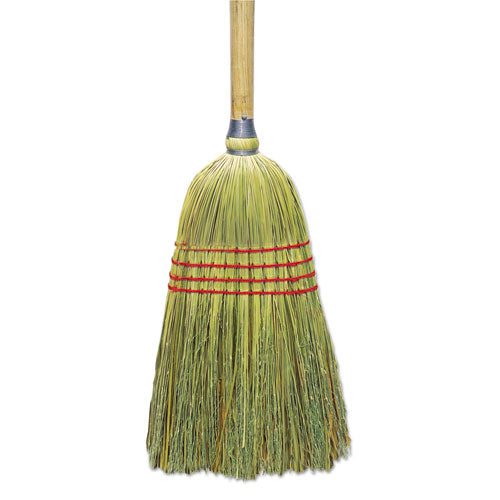 Image of BoardwalkÂ® Upright Corn/Fiber Broom, 56" Overall Length, Natural, 6/Carton
