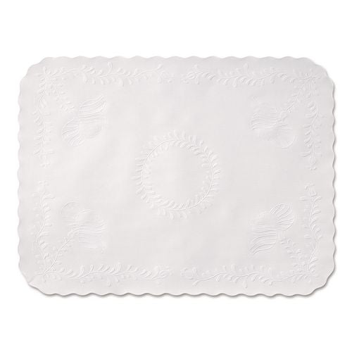 Image of HoffmasterÂ® Scalloped Edge Traymat, Bond Paper, White, 16.63 X 12.75, 1,000/carton