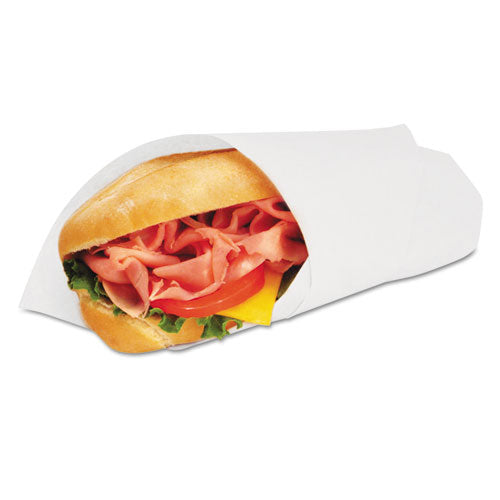 Image of Bagcraft P057014 Grease-Resistant Paper Wraps and Liners, 14 x 14, White, 1,000/Box,  4 Boxes/Carton