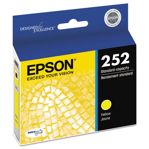 Image of Epson Ink Cartridge, 252,WF 3620/7110, 300 Page Yield, YW