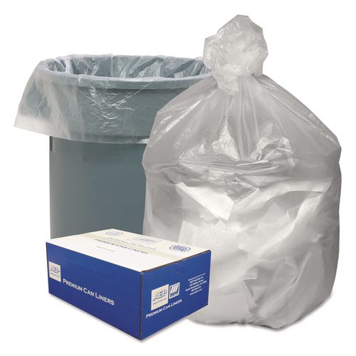 Image of Good 'n Tuff® 1507825 Waste Can Liners, 33 gal, 9 mic, 33" x 39", Natural, 25 Bags/Roll, 20 Rolls/Carton