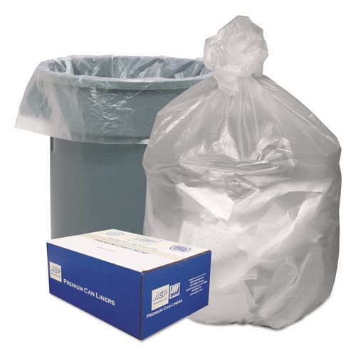 Image of Good 'n Tuff® 1507623 Waste Can Liners, 56 gal, 14 mic, 43" x 46", Natural, 20 Bags/Roll, 10 Rolls/Carton