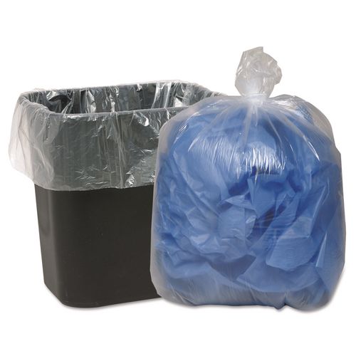 Image of Classic Clear 1506872 Linear Low-Density Can Liners, 16 Gallon, 0.6 mil, 24" x 33", Clear, 25 Bags/Roll, 20 Rolls/Carton