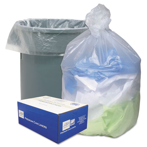 Image of Ultra Plus® 1506991 Can Liners, 56 gal, 16 mic, 43" x 48", Natural, 20 Bags/Roll, 10 Rolls/Carton