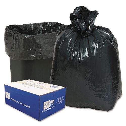 Image of Classic 1506906 Linear Low-Density Can Liners, 16 gal, 0.6 mil, 24" x 33", Black, 25 Bags/Roll, 20 Rolls/Carton