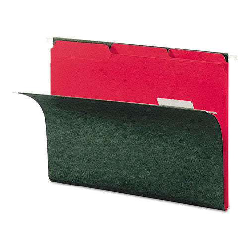 Image of Smead 10267 Interior File Folders, 1/3-Cut Tabs: Assorted, Letter Size, 0.75" Expansion, Red, 100/Box