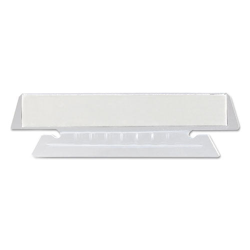 Image of Smead 64615 Poly Index Tabs and Inserts For Hanging File Folders, 1/3-Cut, White/Clear, 3.5" Wide, 25/Pack