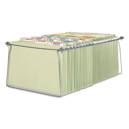 Image of Smead 64873 Steel Hanging Folder Drawer Frame, Legal Size, 23" To 27" Long, Gray, 2/pack