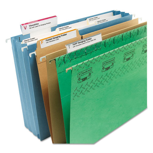 Image of Smead Viewables Hanging Folder Tabs and Labels, Complete Bulk Pack Refill, 1/3-Cut, Assorted Colors, 3.5" Wide, 100/Box