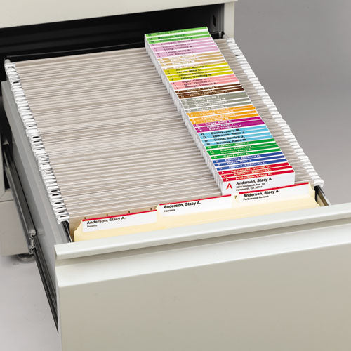 Image of Smead Viewables Hanging Folder Tabs and Labels, Complete Bulk Pack Refill, 1/3-Cut, Assorted Colors, 3.5" Wide, 100/Box