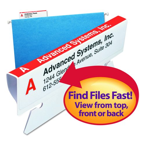Image of Smead Viewables Hanging Folder Tabs and Labels, Complete Bulk Pack Refill, 1/3-Cut, Assorted Colors, 3.5" Wide, 100/Box