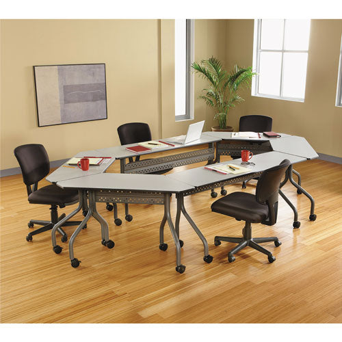 Image of Iceberg OfficeWorks Mobile Training Table, Rectangular, 60" x 18" x 29", Gray/Charcoal