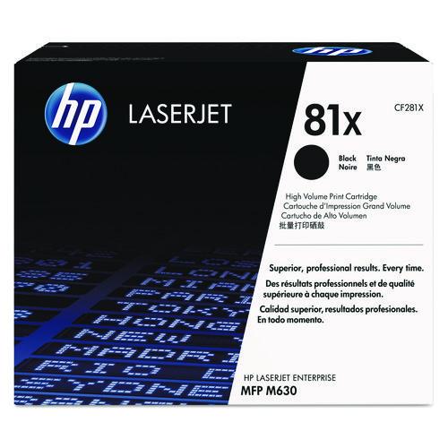 Image of HP CF281X HP 81x, (cf281x) High-Yield Black Original Laserjet Toner Cartridge