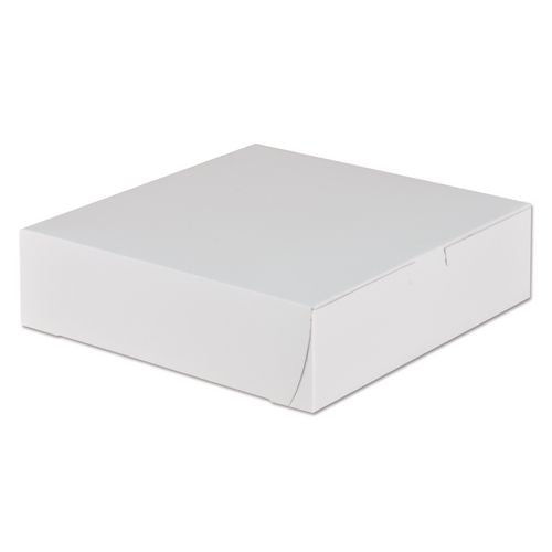 Image of SCT® 953 White One-Piece Non-Window Bakery Boxes, 9 x 9 x 2.5, White, Paper, 250/Carton
