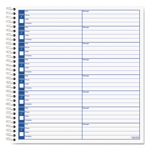 Image of TOPS 4416 Voice Message Log Books, One-Part (No Copies), 8 x 1, 8 Forms/Sheet, 800 Forms Total