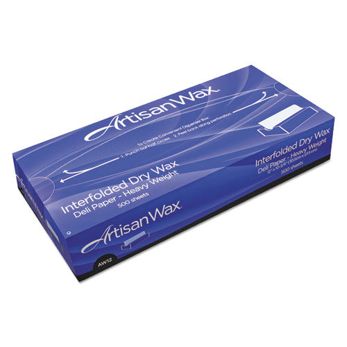 Image of Bagcraft P012010 ArtisanWax Interfolded Dry Wax Deli Paper, 10" x 10.75", White, 500/Box, 12 Boxes/Carton