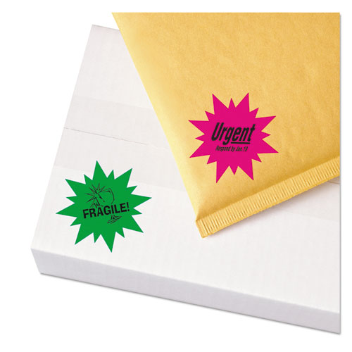 Image of Avery® 05995 High-Visibility ID Labels, Laser Printers, 2.25" dia, Assorted, 12/Sheet, 15 Sheets/Pack