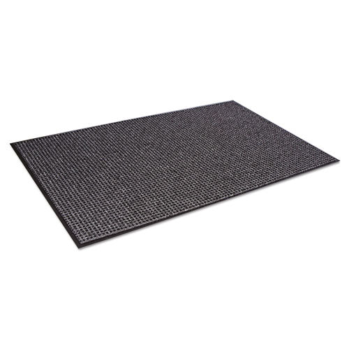 Image of Crown OX H046GY Oxford Wiper Mat, Rectangular, Charcoal Gray/Black Loop Pile Surface, 48" x 72"