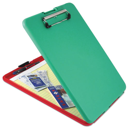 Image of Saunders 00580 SlimMate Show2Know Safety Organizer, 0.5" Clip Capacity, Holds 8.5 x 11 Sheets, Red/Green