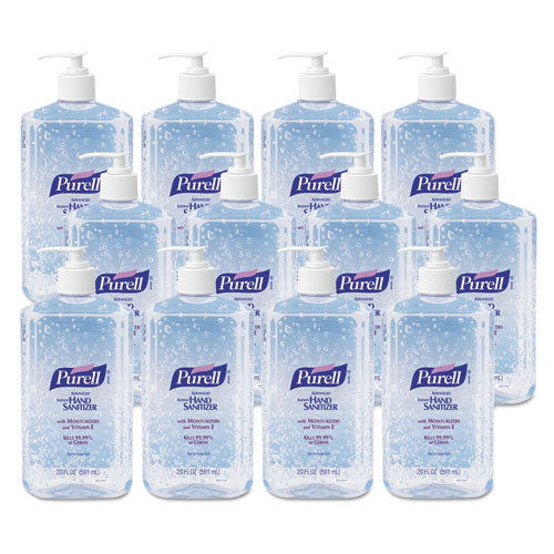 Image of PURELL® 3023-12 Advanced Hand Sanitizer Refreshing Gel, 20 oz Pump Bottle, Clean Scent, 12/Carton
