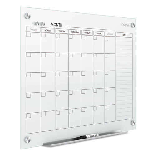 Image of Quartet® GC3624F Infinity Magnetic Glass Calendar Board, Monthly Planning/Scheduling, 36" x 24", White Surface