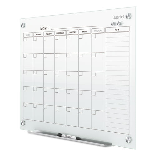 Image of Quartet® GC3624F Infinity Magnetic Glass Calendar Board, Monthly Planning/Scheduling, 36" x 24", White Surface