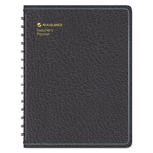 Image of AT-A-GLANCE® 80-155-05 Undated Teacher's Planner, Weekly, 9 Classes, Black Cover, 10.88 x 8.25 Sheets, 12-Month (July to June)