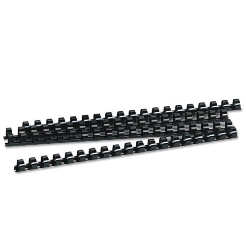 Image of Fellowes® 52326 Plastic Comb Bindings for 11 x 8.5 Documents, 19 Rings, 0.5" (90-Sheet) Capacity, Black, 100/Pack