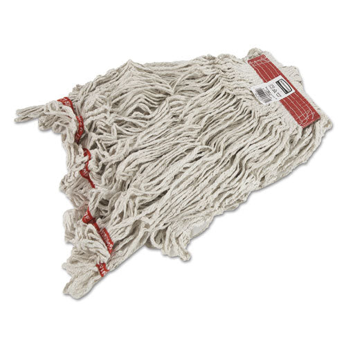 Image of Rubbermaid® Commercial FGC11306WH00 Swinger Loop Wet Mop Heads, Cotton/Synthetic, Large, White, 6/Carton